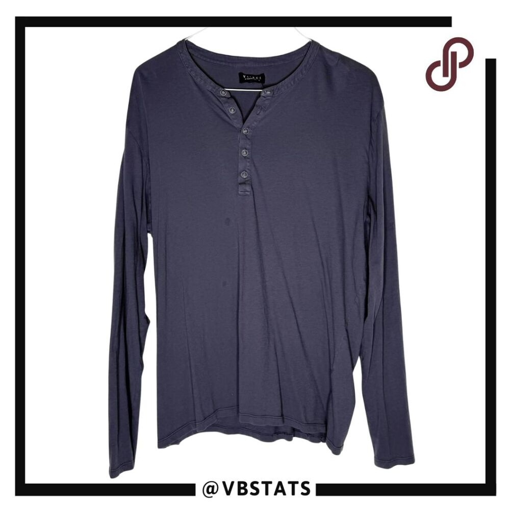 Velvet by Graham & Spencer Men's Cotton Henley Long Sleeve T-Shirt Gray 2XL